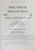 Book cover of Weekly Operating Notice containing Temporary Speed Restrictions, Engineering Arrangements, Signalling & Permanent Way Alterations, General Instructions and Notices, 10 to 16 April 1999 by Railtrack Midlands